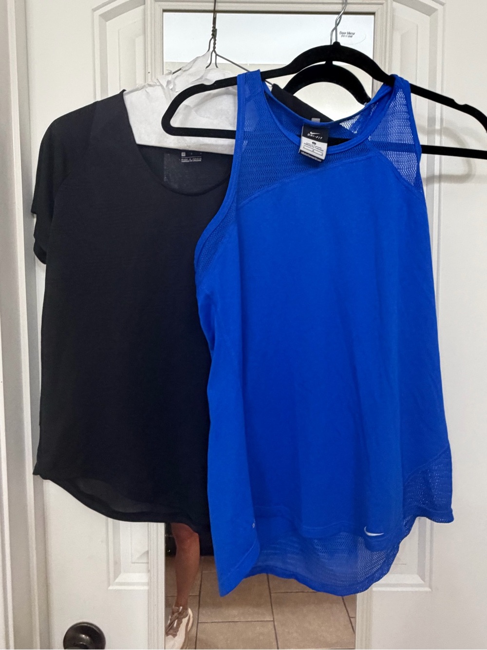 Nike Black Short-Sleeve Top with Royal Blue Mesh Tank - Picture 2 of 7